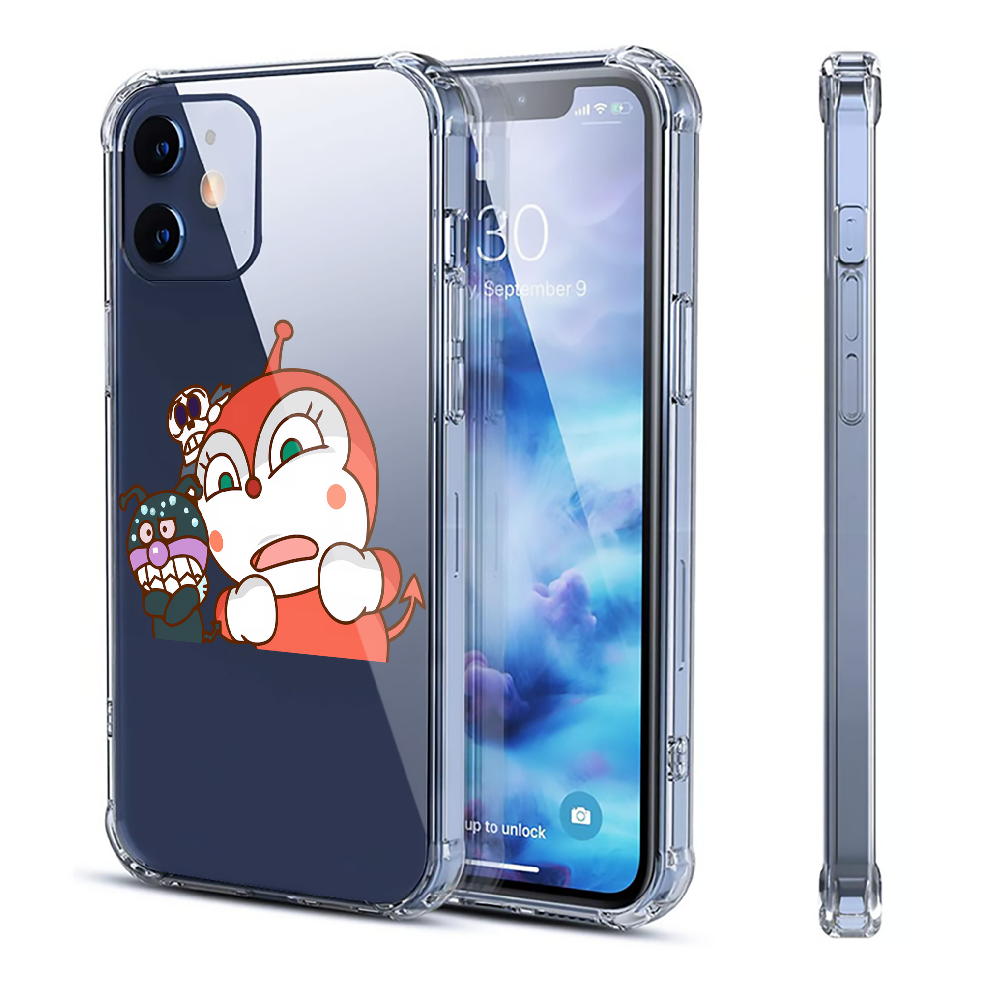 （画像用） アンパンマン Anpanman 【iPhone 12シリーズ対応】透明スマホケース（クリアソフトケース）